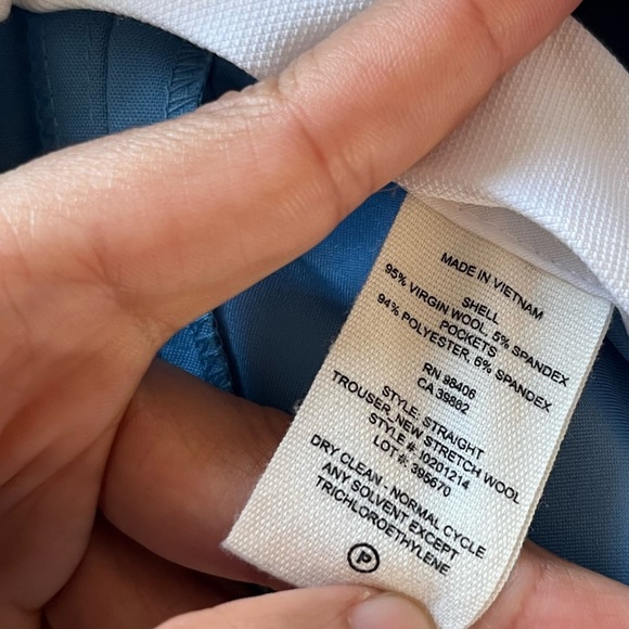 Theory Blue Virgin Wool Dress Pants Size 12 - Picture 12 of 13